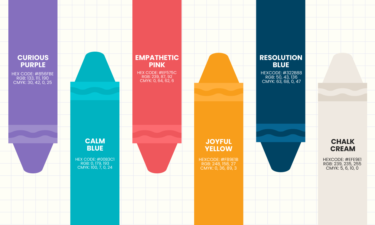 Curious Gigglers brand colour palette